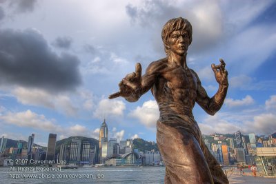 Bruce Lee over Hong Kong