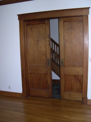 pocket doors from foyer to living room