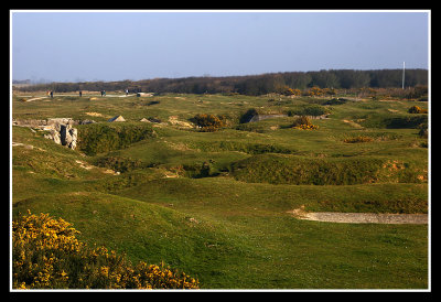 shells craters over Pointe-du-Hoc