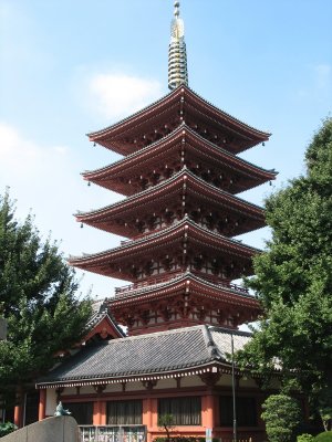 A 5-tiered pagoda