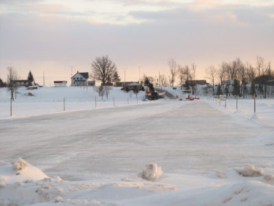 Driving across the frozen river