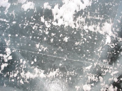 You can see down through the ice for a ways