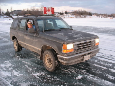 Trying very hard not to rush out of the truck in a panic