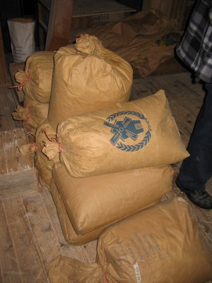 Sacks of flour - the old way.