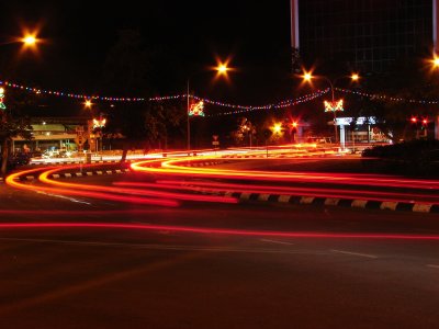 Kuching Roundabout at Night