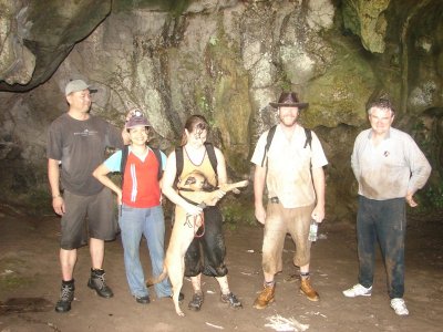 Gua Syreh - Sam, Patricia, Kate &Tannsee the cave dog, James & Warwick