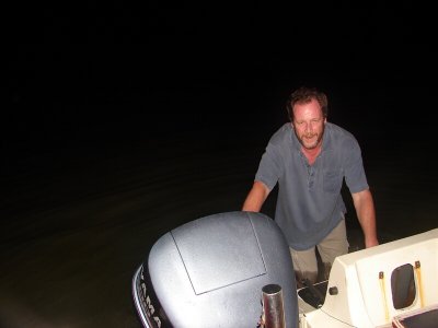 Run Aground James Pushing The Boat Off A Sandbar