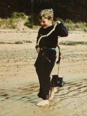 George on the beach 7years old