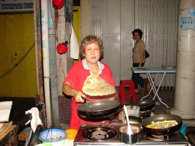 Flipping The Oyster Pancake