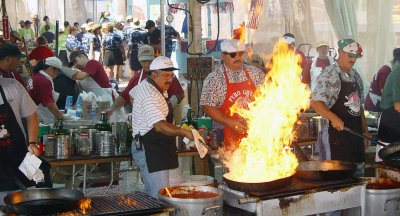 cooking at gilroy garlic festival