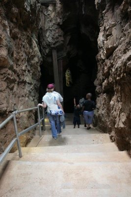 entering the caves
