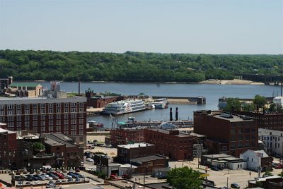 River harbor with riverboat