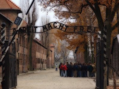 Auschwitz - The Arbeit Mach Frei Gate Painted