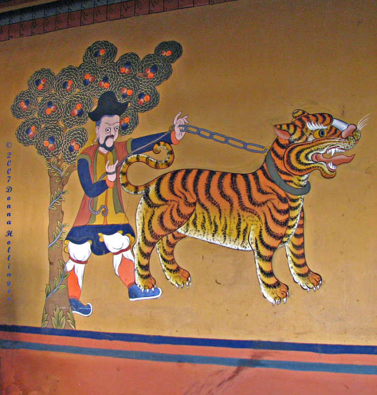 Wall painting inside the Paro Dzong