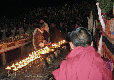 Lighting the oil lamps