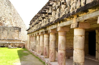 Circular columns are Mayan architecture