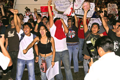 Protest leaned towards anti-Irag war theme