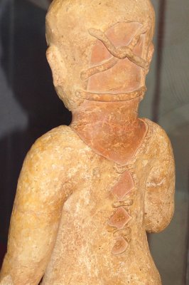 Statue shows 2 layers of skin. Duality of life and death