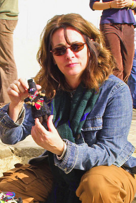 Julia shopping at marketplace