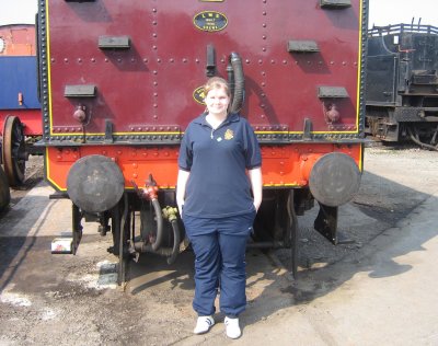 Rose in front of an LMS Loco tender