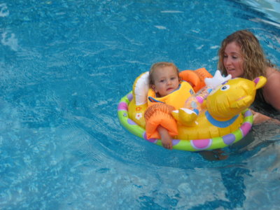 Shea swims with Alison