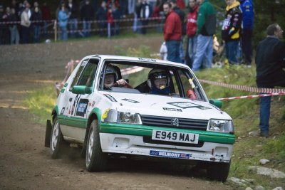 Tony Fleming and Robin Nicolson in their Peugeot 205 GTI