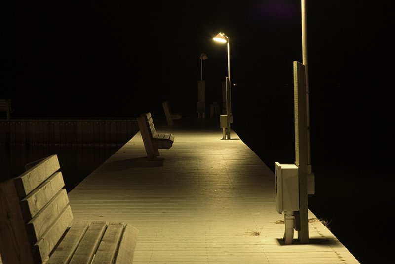 night time at the dock