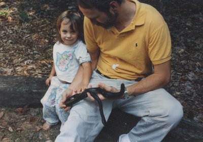 Daddy found a snake.