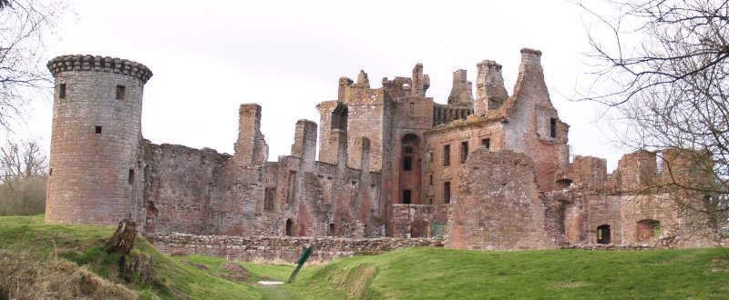 Caerlaverock Castle,viewed from the south,across the moat.