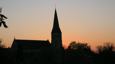 All  Saints  with  St  Andrews  Church  at  dawn.