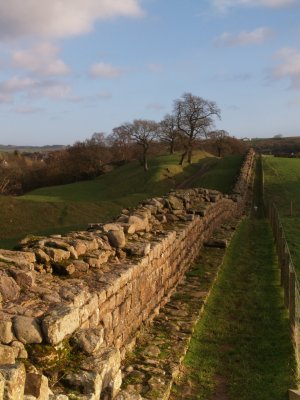Hadrian's Wall,looking east,between Turret 48a and 48b,Willowford