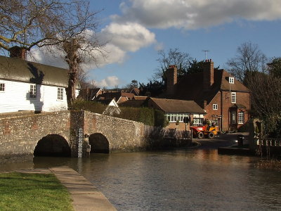 Eynsford village,the narrow bridge and ford