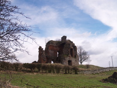 Torthorwald Castle,ruined keep, looking east.