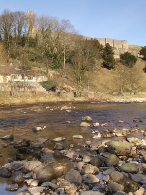 Richmond Castle,with the River Swale,below
