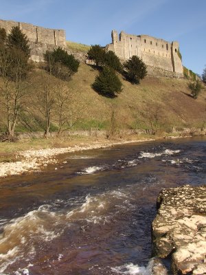 Richmond Castle,with River Swale,in foreground