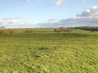 Birrens Roman Fort,looking south across the northern defences.