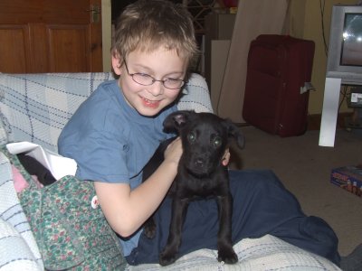 John,with his new puppy,Max.