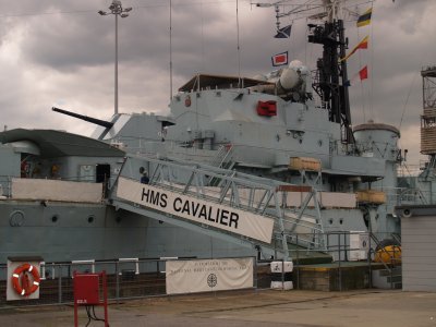 HMS  Cavalier ,a  Destroyer , in  dock.