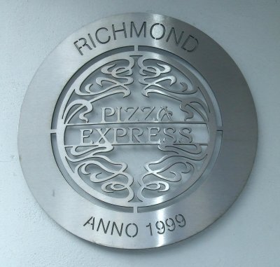 A plaque,in Richmond.