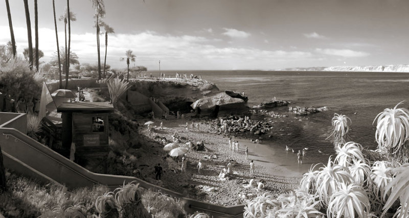 La Jolla Cove Panorama- Monochrome