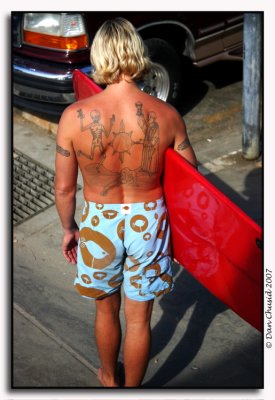 Surfer With Tattoos