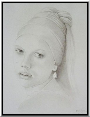 Drawing From Girl with Pearl Earring