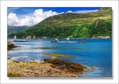 Salmon Farm Loch Duich, Wester Ross West Scotland UK