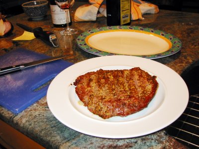 Flank steak - Soy sauce and grain mustard