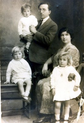 Growing family: my grandparents with Alisa, Joseph, and Aviva. Taken in Jerusalem around 1925.
