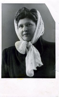Portrait of my grandmother, Sarah Fixman Sperling. She was born in the Ukraine, but moved to Tiberias, Palestine as a young girl.