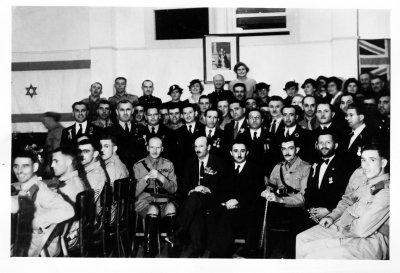 The Secretariat of the British Government of Palestine. My grandfather is seated second row, fourth on the right. He was later killed in the King David Hotel bombing on July 23, 1946.