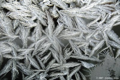 Ice crystals on car window
