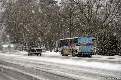 Bus in Springfield snowstorm