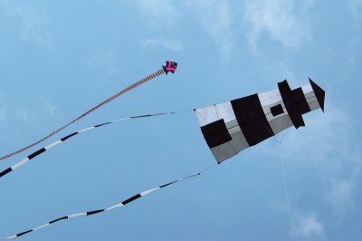 Flying fish and lighthouse